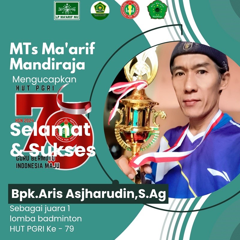 Guru Matsamara Raih Juara Satu Bulu Tangkis Dalam HUT PGRI Ke-79 dan HGN Tahun 2024 Cabang Mandiraja